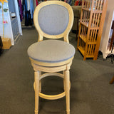 Fabric and wood Stool (Bar - With Back)