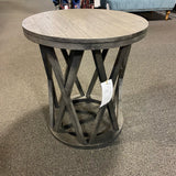 Round Gray Accent Table