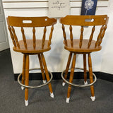 Wood Stool (Bar - With Back)