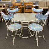 Metal & Glass Table (Outdoor w/Chairs)