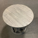 Round Gray Accent Table