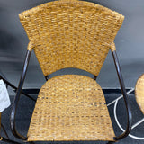 Metal and wicker Stool (Bar - With Back)