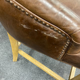 Leather Stool (Bar - With Back)