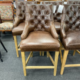 Leather Stool (Bar - With Back)