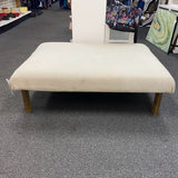 Fabric and wood Ottoman