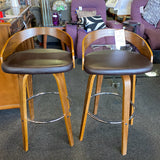 Wood Stool (Bar - With Back)