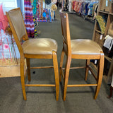 Wood Stool (Bar - With Back)