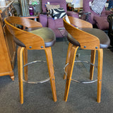 Wood Stool (Bar - With Back)