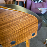 Wood Stool (Bar - With Back)