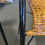wicker & metal Stool (Bar - With Back)