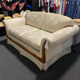 Fabric and wood Loveseat