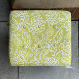Fabric and wood Ottoman