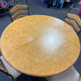 wood & metal Table ( W/ Chairs)