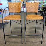 wicker & metal Stool (Bar - With Back)