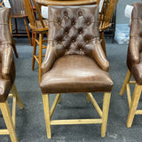 Leather Stool (Bar - With Back)