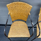Metal and wicker Stool (Bar - With Back)