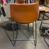 Wood and leather Table ( W/ Chairs)