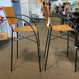 wicker & metal Stool (Bar - With Back)