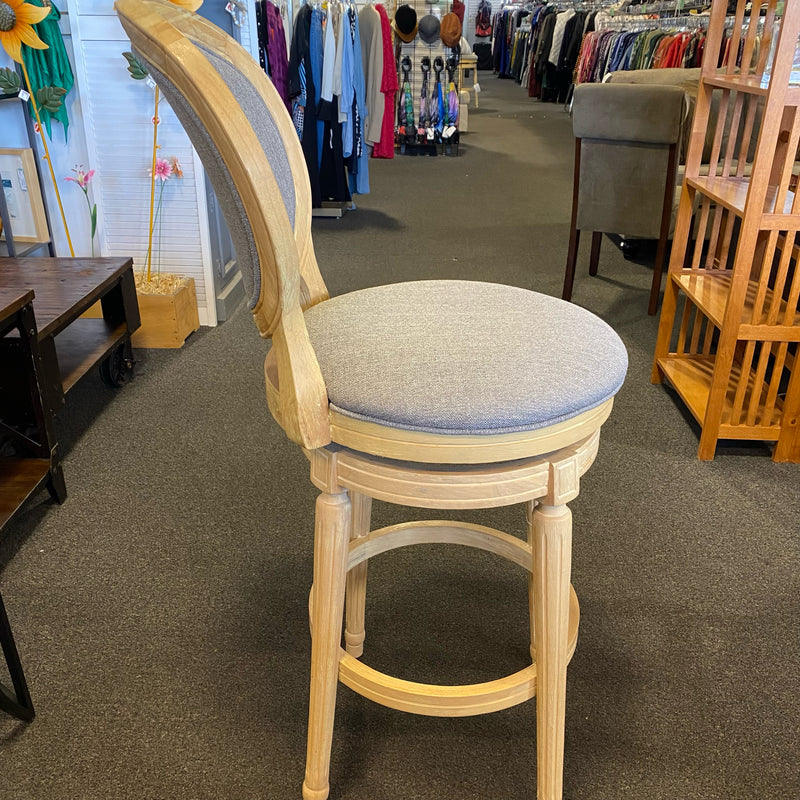 Fabric and wood Stool (Bar - With Back)