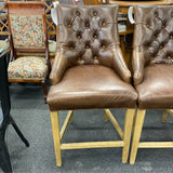 Leather Stool (Bar - With Back)