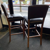 Wood Stool (Bar - With Back)