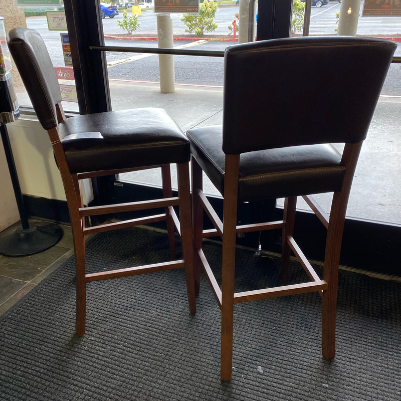 Wood Stool (Bar - With Back)