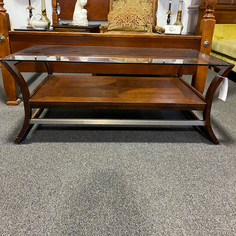 Wood and glass Table ( Coffee)