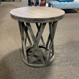 Round Gray Accent Table