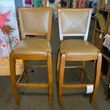 Wood Stool (Bar - With Back)