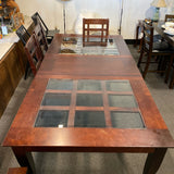 Wood & Glass Table ( W/ Chairs)