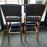 Wood Stool (Bar - With Back)