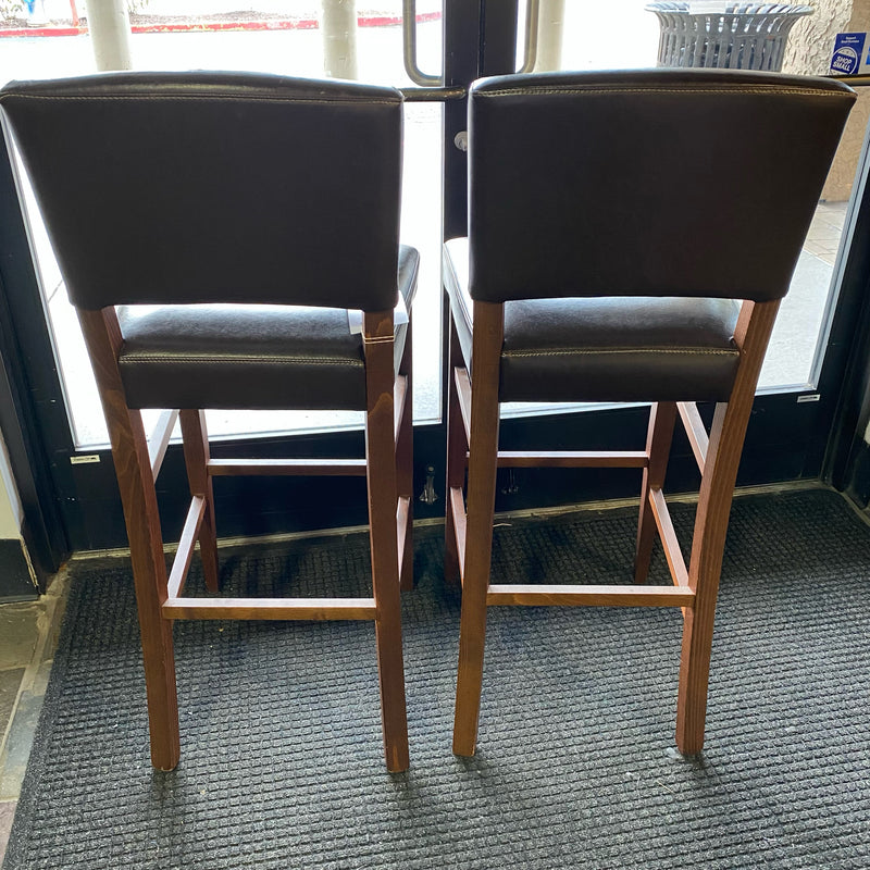 Wood Stool (Bar - With Back)