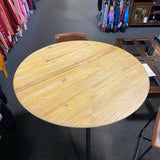 Wood and leather Table ( W/ Chairs)