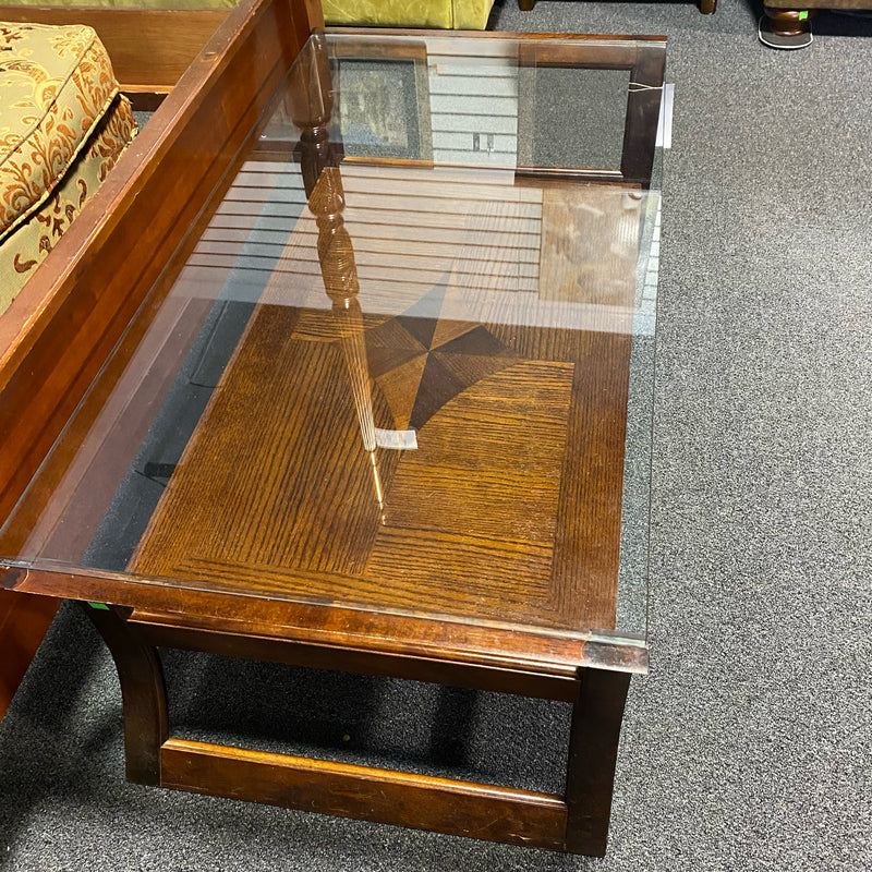 Wood and glass Table ( Coffee)