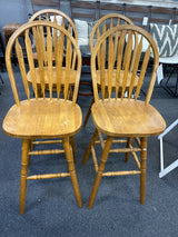 Wood Stool (Bar - With Back)
