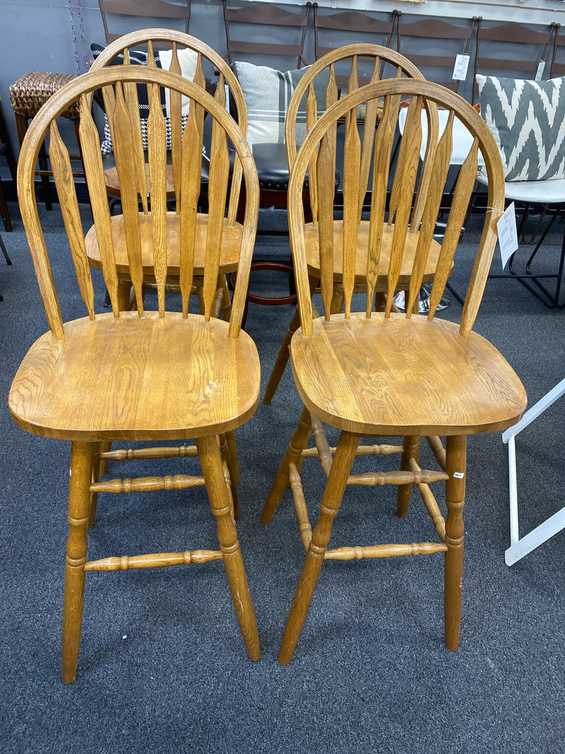 Wood Stool (Bar - With Back)