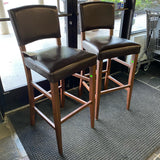 Wood Stool (Bar - With Back)