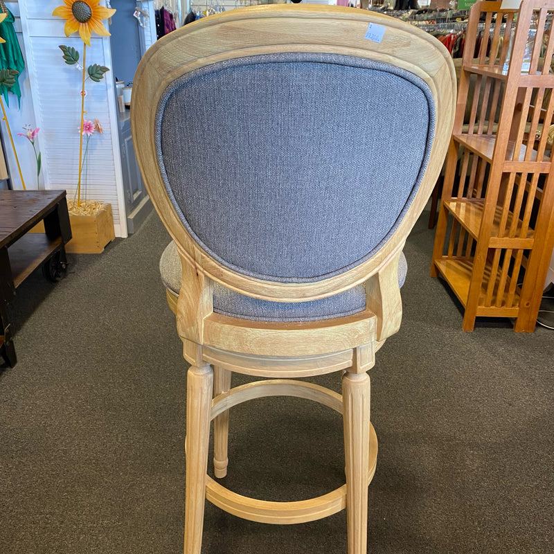 Fabric and wood Stool (Bar - With Back)