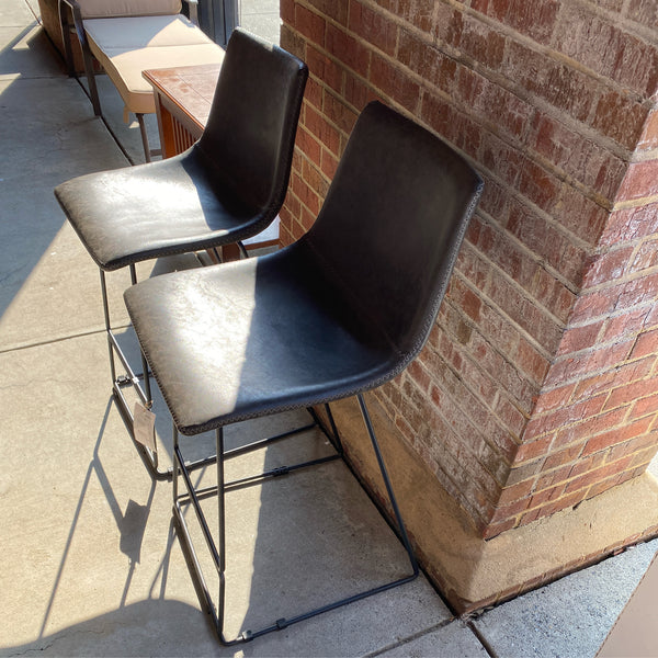 Leather Stool (Bar - With Back)