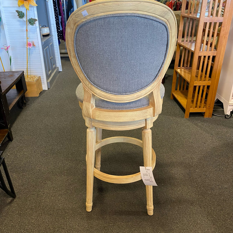 Fabric and wood Stool (Bar - With Back)