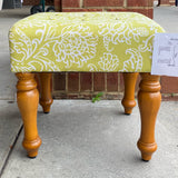 Fabric and wood Ottoman