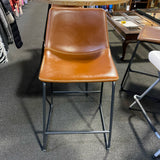 Wood and leather Table ( W/ Chairs)