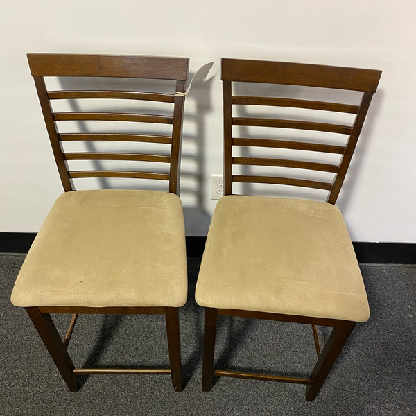 Wood and fabric Stool (Bar - With Back)