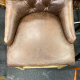 Leather Stool (Bar - With Back)