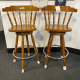 Wood Stool (Bar - With Back)