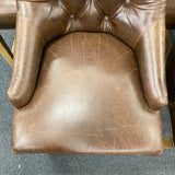 Leather Stool (Bar - With Back)