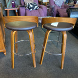 Wood Stool (Bar - With Back)