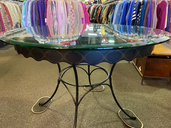 Glass and Metal Table ( Dining)