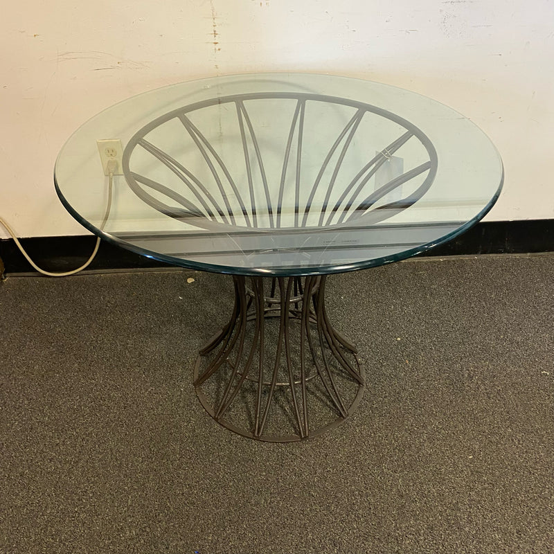 Glass and Metal Table ( Dining)