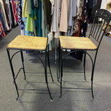 Metal and wicker Stool (Bar - With Back)